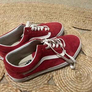 Vans Red Suede Sneakers